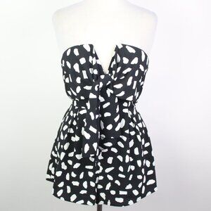 Lulus Womens Small Inez Print Tie-Front Romper